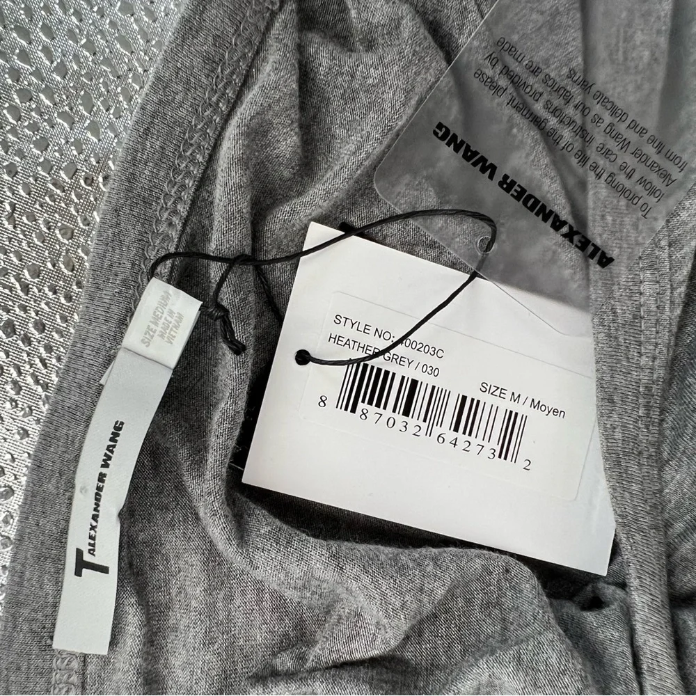 NWT T Alexander Wang Heather Grey Jersey Classic T-Shirt Top Tee M Short Sleeve - Picture 13 of 14